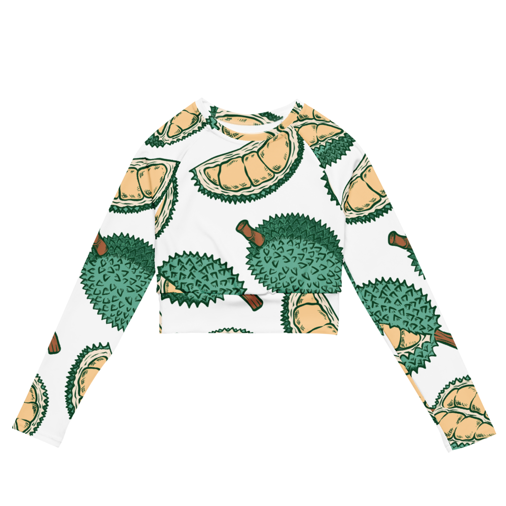 Durian Long-Sleeve Crop Swim Top